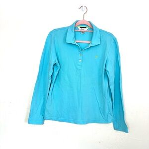 Lilly Pulitzer Blue Long Sleeve Polo Shirt